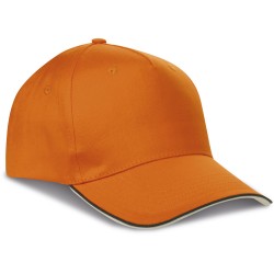 Cappellino 5 pannelli arancione personalizzato K18045A Cappellino 5 pannelli arancione personalizzato K18045A