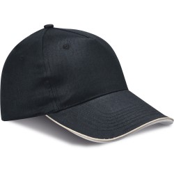 Cappellino 5 pannelli nero personalizzato K18045N Cappellino 5 pannelli nero personalizzato K18045N