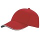 Cappellino 6 pannelli rosso personalizzato K18062R