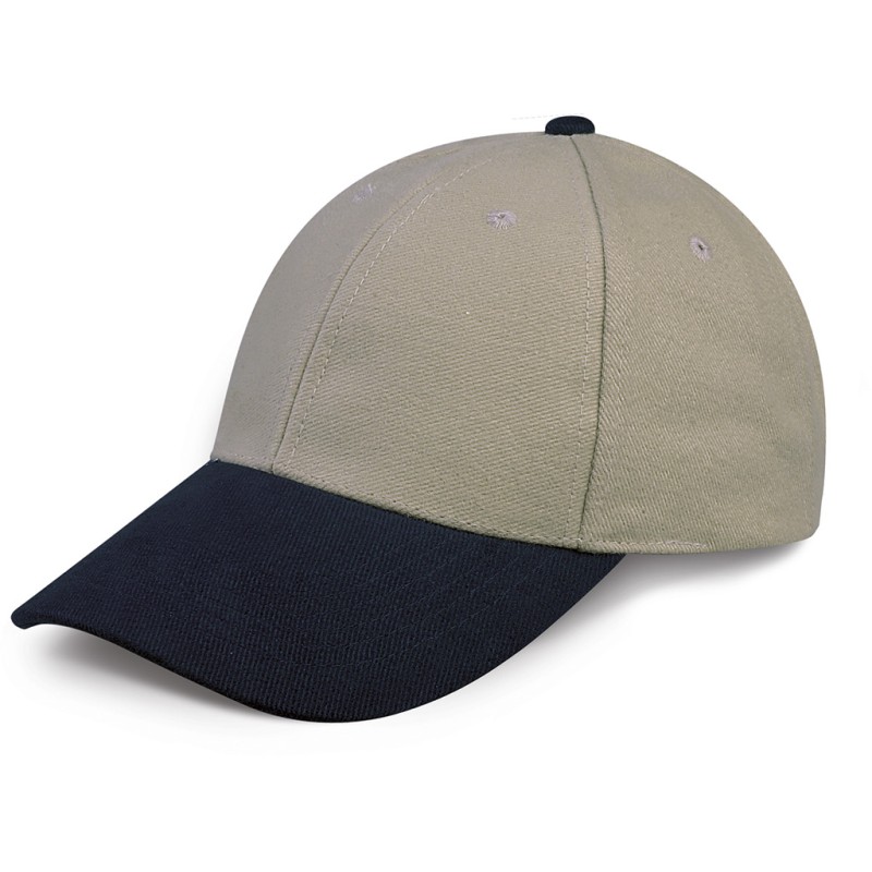 Cappellino 6 pannelli beige/blu navy personalizzato K18063BE/NY