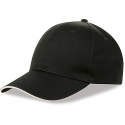 Cappellino 6 pannelli nero personalizzato K18064N