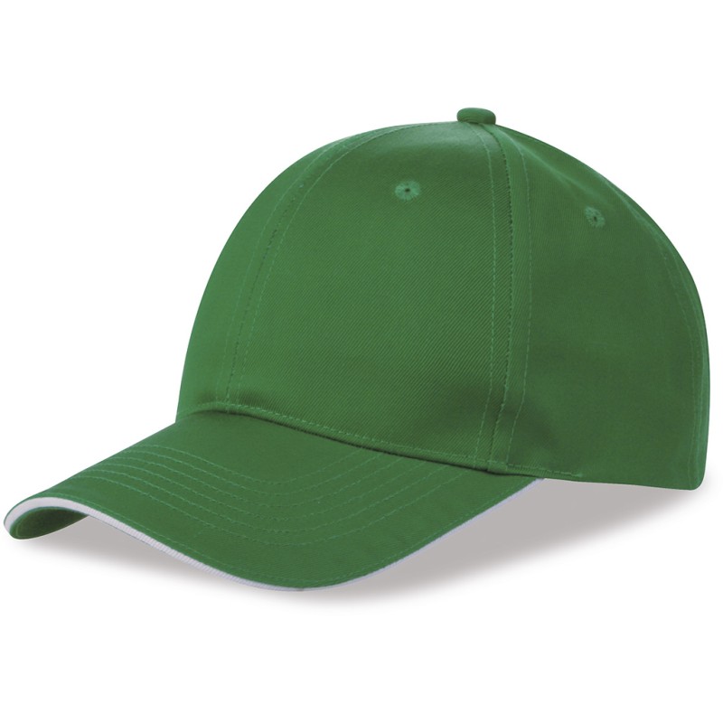 Cappellino 6 pannelli verde personalizzato K18064V