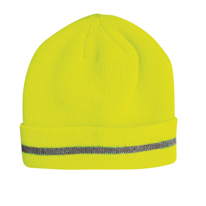 Cappellino zuccotto reflex colori fluorescenti in acrilico giallo personalizzato K18068G