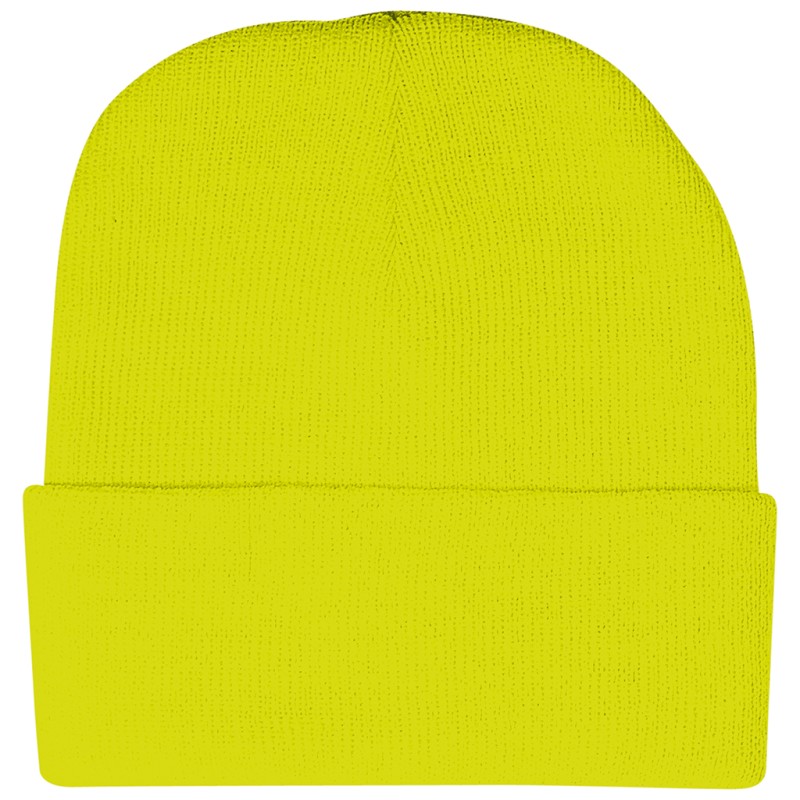 Cappellino zuccotto in acrilico giallo fluo personalizzato K18070GFL