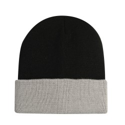 Cappellino zuccotto in acrilico nero/grigio personalizzato K18070N/GR