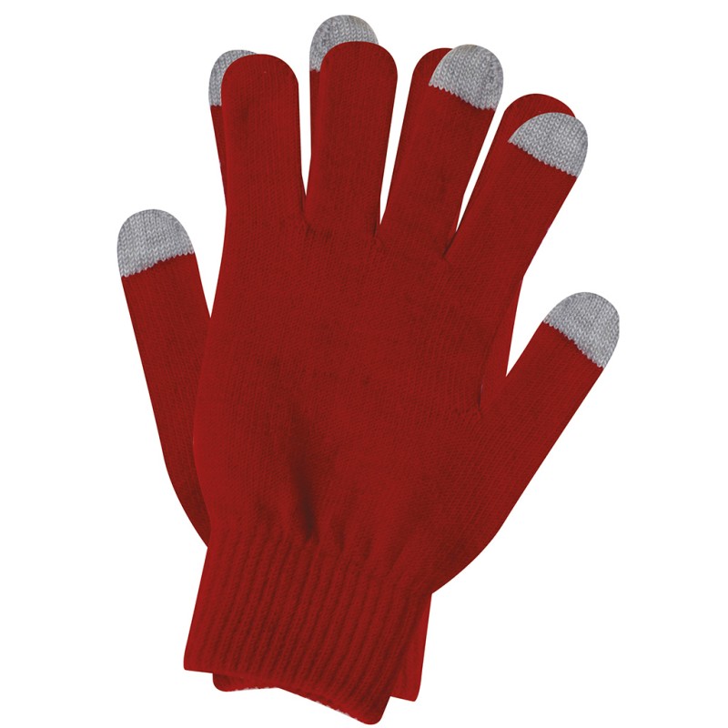Guanti touch screen in acrilico rosso personalizzato K18079R