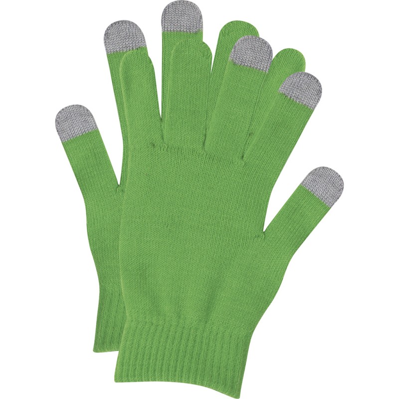 Guanti touch screen in acrilico verde personalizzato K18079V
