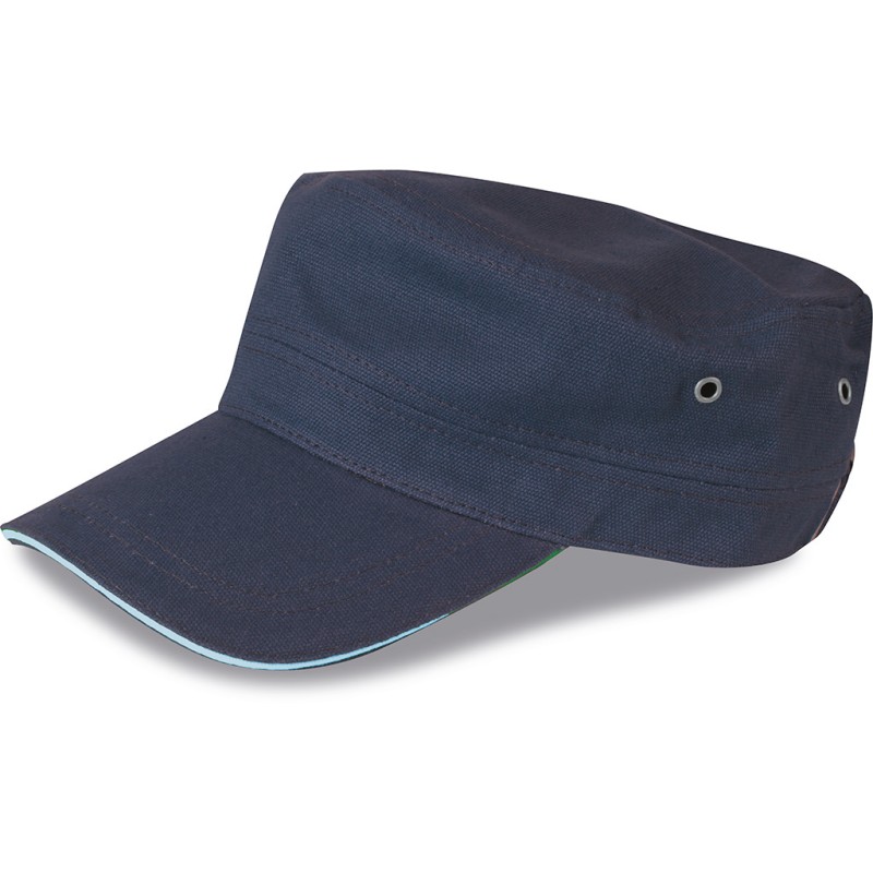 Cappellino militare sandwich blu navy personalizzato K18095NY Cappellino militare sandwich blu navy personalizzato K18095NY
