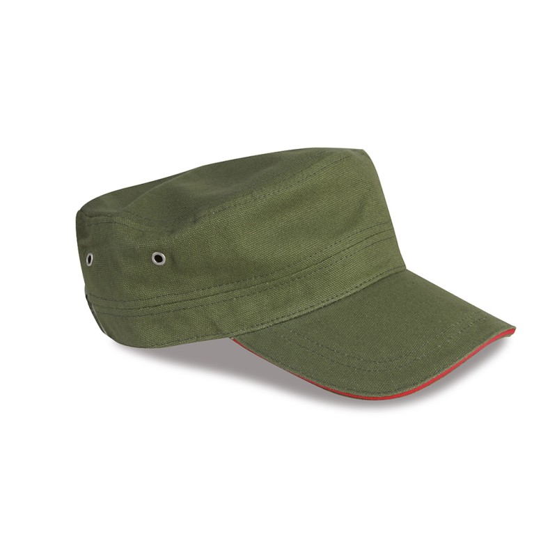 Cappellino militare sandwich verde militare personalizzato K18095VM Cappellino militare sandwich verde militare personalizzato K18095VM