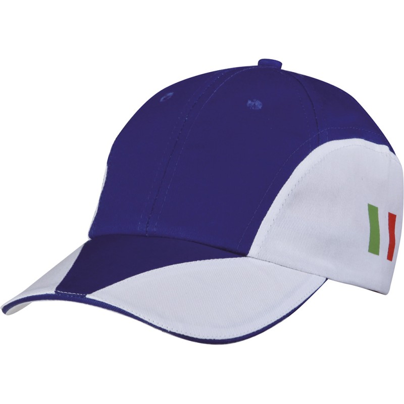 Cappellino 8 pannelli blu royal personalizzato K18097BL Cappellino 8 pannelli blu royal personalizzato K18097BL
