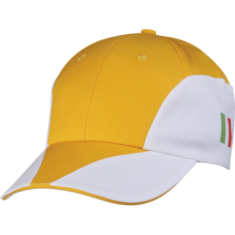 Cappellino 8 pannelli giallo personalizzato K18097G