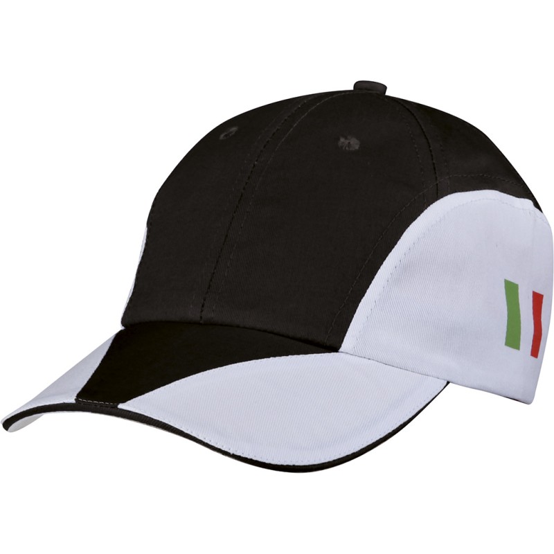 Cappellino 8 pannelli nero personalizzato K18097N