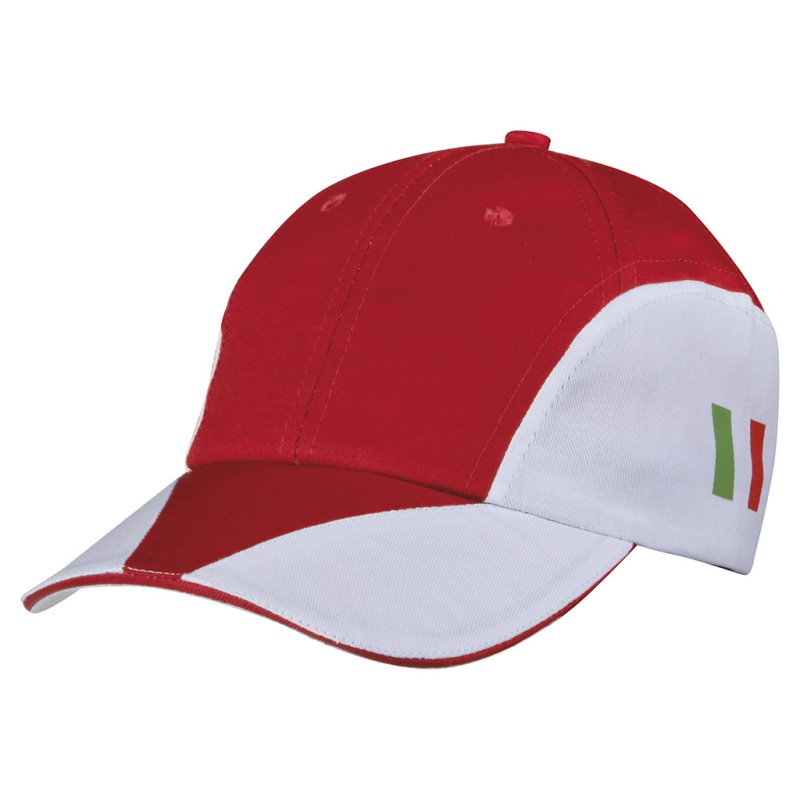 Cappellino 8 pannelli rosso personalizzato K18097R Cappellino 8 pannelli rosso personalizzato K18097R