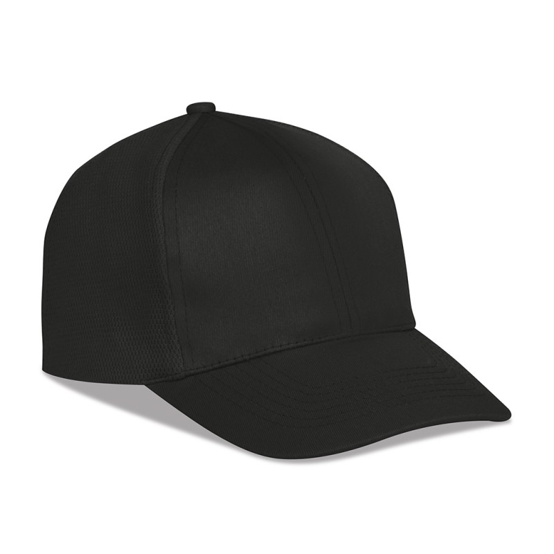 Cappellino 6 pannelli nero personalizzato K18104N
