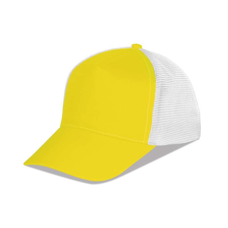 Cappellino 5 pannelli giallo personalizzato K18105G
