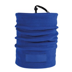 Fascia multiuso in pile con targhetta in poliestere blu royal personalizzato K18112BL Fascia multiuso in pile con targhetta in poliestere blu royal personalizzato K18112BL
