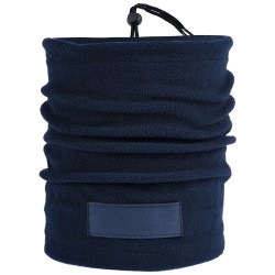 Fascia multiuso in pile con targhetta in poliestere blu navy personalizzato K18112NY Fascia multiuso in pile con targhetta in poliestere blu navy personalizzato K18112NY