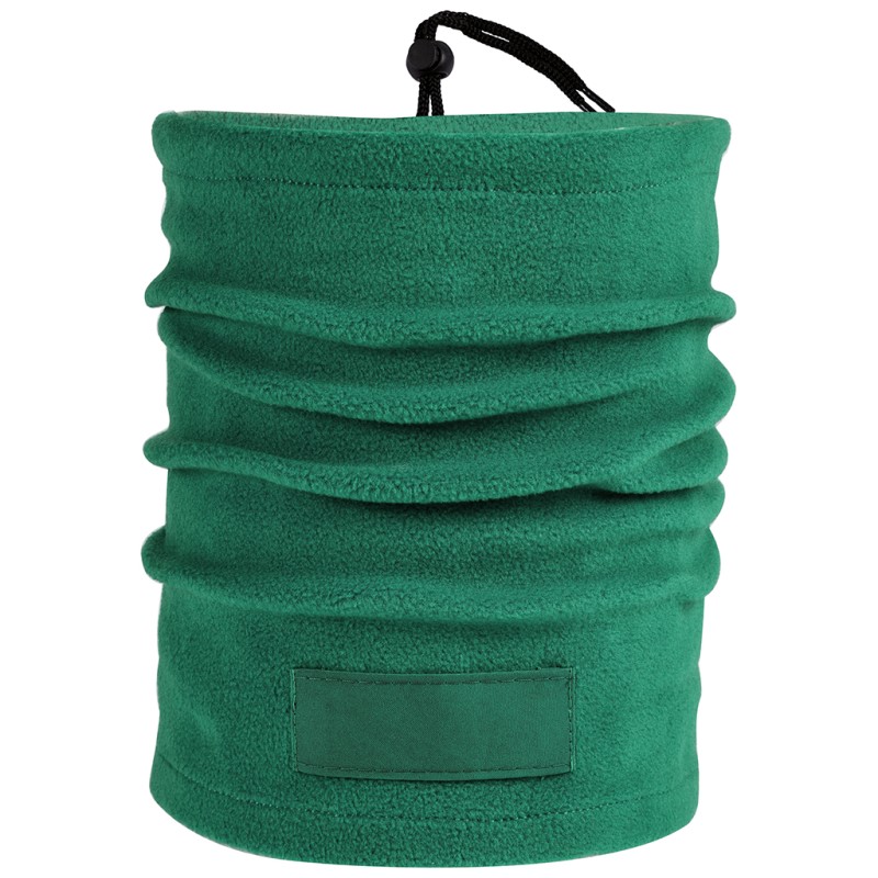 Fascia multiuso in pile con targhetta in poliestere verde inglese personalizzato K18112VI Fascia multiuso in pile con targhetta in poliestere verde inglese personalizzato K18112VI