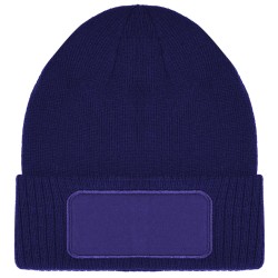 Cappellino zuccotto doppio strato in acrilico con targhetta blu royal personalizzato K18115BL Cappellino zuccotto doppio strato in acrilico con targhetta blu royal personalizzato K18115BL