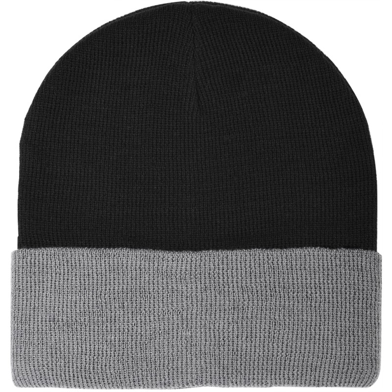 Cappellino zuccotto in rpet nero/grigio personalizzato K18116N/GR