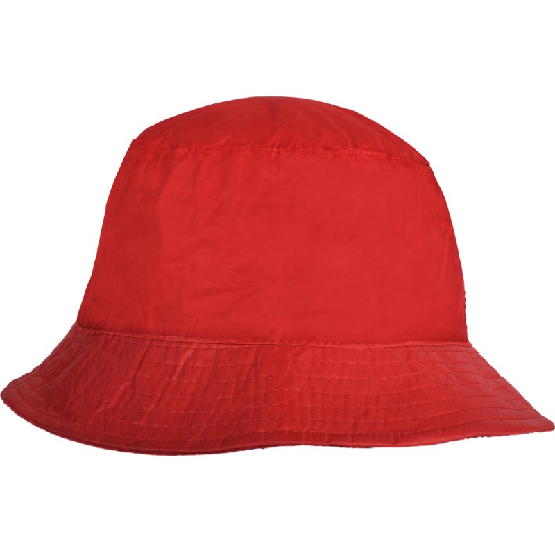 Cappello reversibile in poliestere e pile rosso personalizzato K18117R