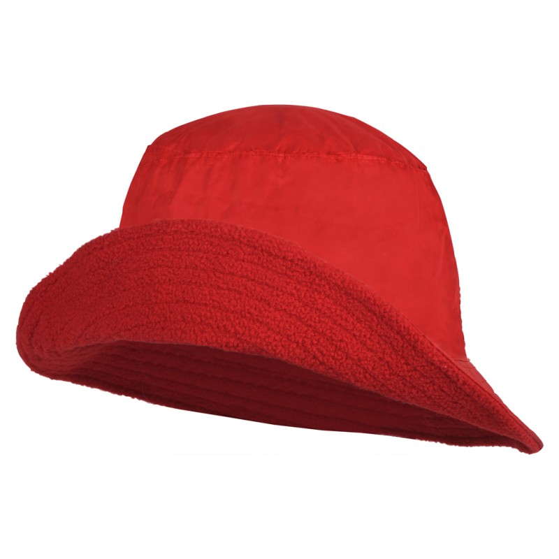 Cappello reversibile in poliestere e pile rosso personalizzato K18117R