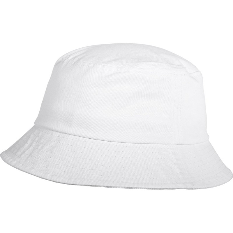 Cappellino da pescatore a falda bianco personalizzato K18118B Cappellino da pescatore a falda bianco personalizzato K18118B