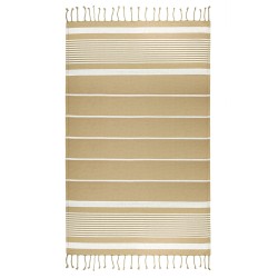 Telo da mare e pareo stile fouta in cotone riciclato beige personalizzato K18127BE Telo da mare e pareo stile fouta in cotone riciclato beige personalizzato K18127BE