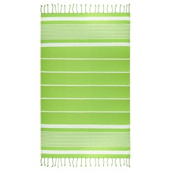 Telo da mare e pareo stile fouta in cotone riciclato verde acido personalizzato K18127VA Telo da mare e pareo stile fouta in cotone riciclato verde acido personalizzato K18127VA