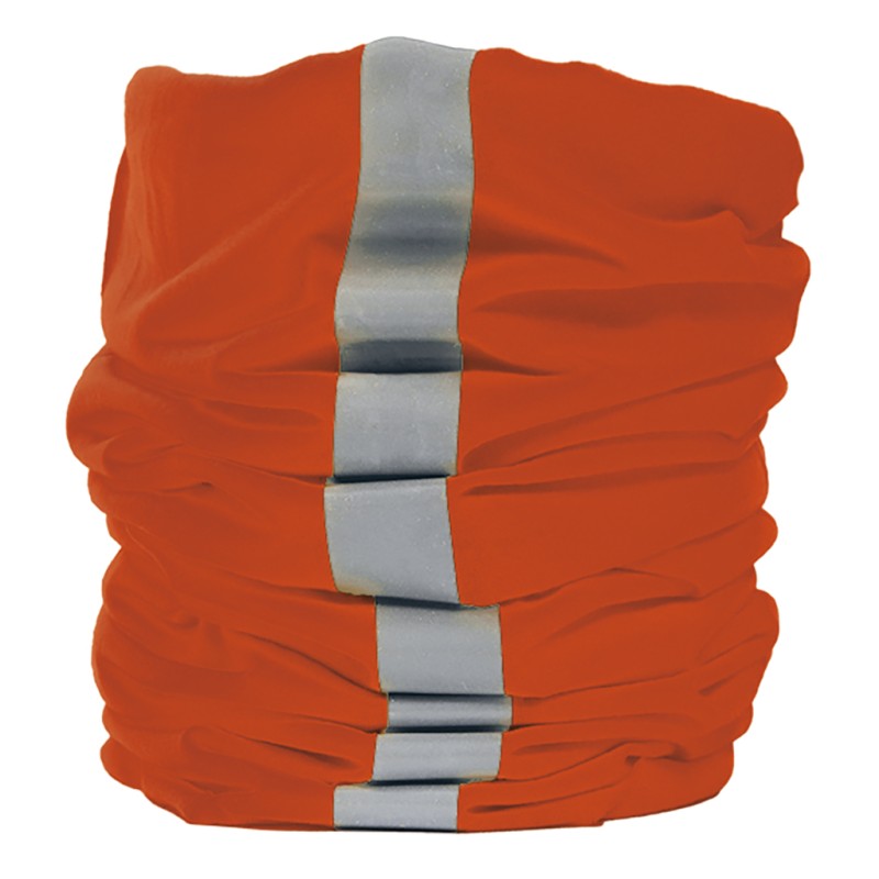 Fascia multiuso reflex colori fluorescenti in poliestere arancione personalizzato K18137A