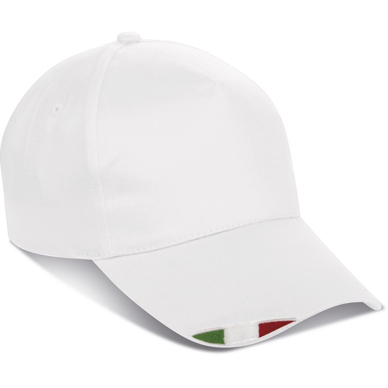 Cappellino 5 pannelli bianco personalizzato K18140B