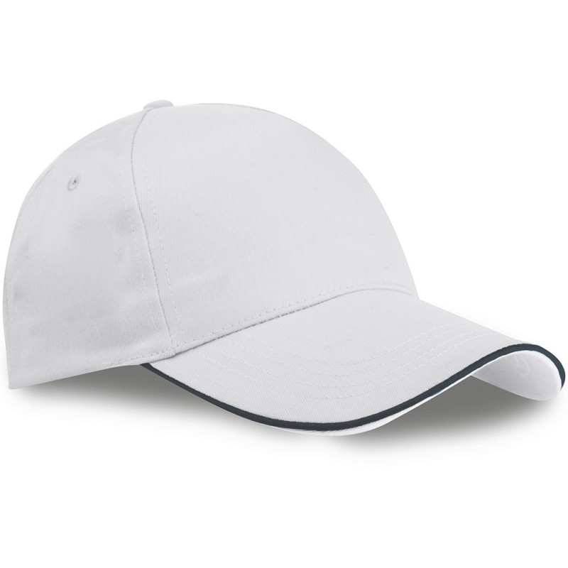Cappellino 5 pannelli bianco personalizzato K18144B Cappellino 5 pannelli bianco personalizzato K18144B