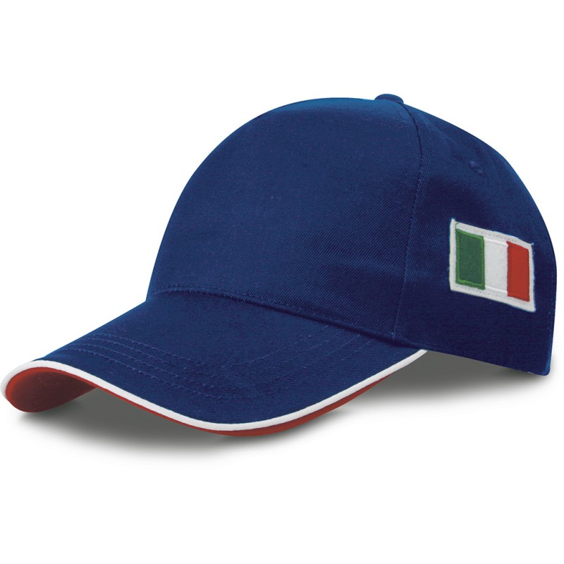 Cappellino 5 pannelli blu royal personalizzato K18144BL Cappellino 5 pannelli blu royal personalizzato K18144BL