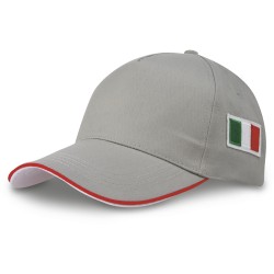 Cappellino 5 pannelli grigio personalizzato K18144GR Cappellino 5 pannelli grigio personalizzato K18144GR