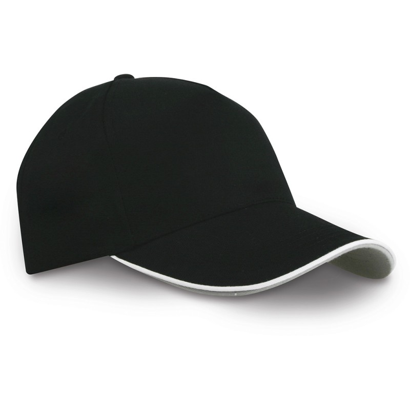 Cappellino 5 pannelli nero personalizzato K18144N Cappellino 5 pannelli nero personalizzato K18144N