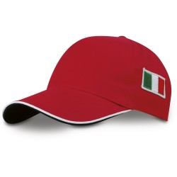 Cappellino 5 pannelli rosso personalizzato K18144R