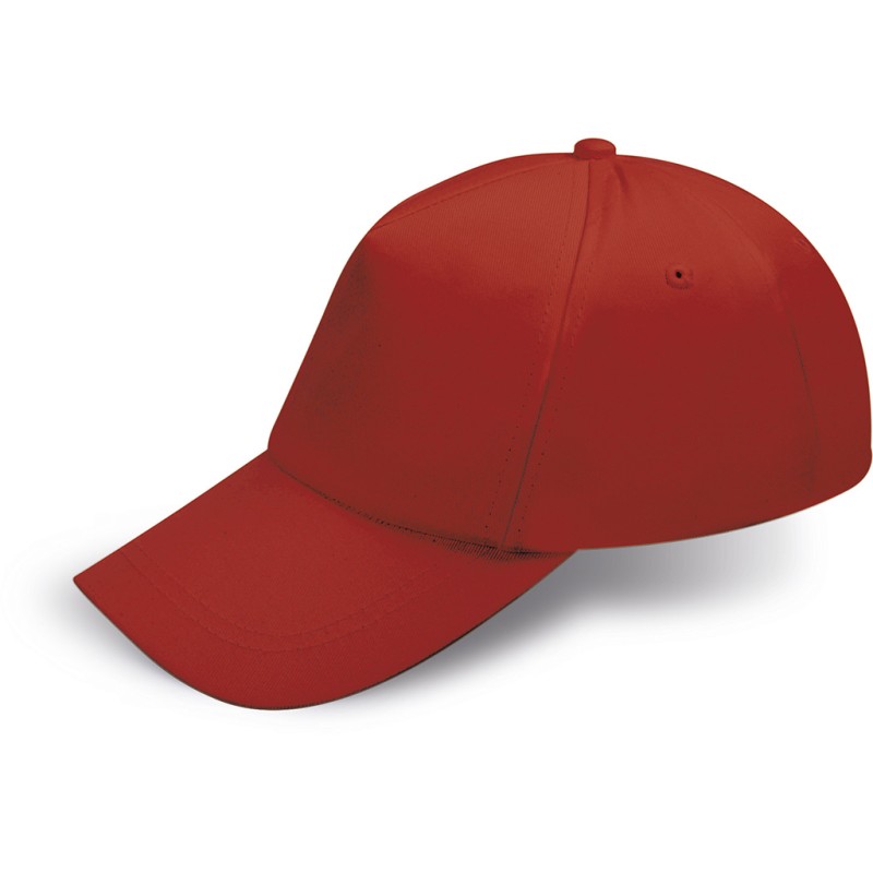 Cappellino bimbo 5 pannelli rosso personalizzato K18158R