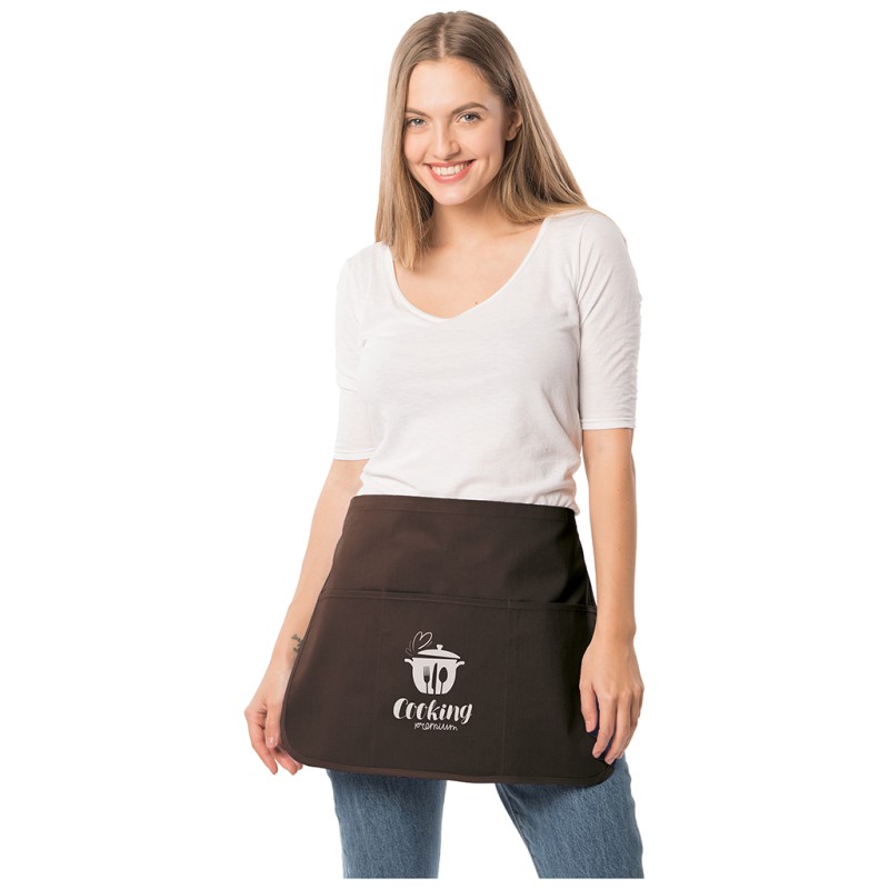 Mini grembiule da cucina in marrone personalizzato K18195M