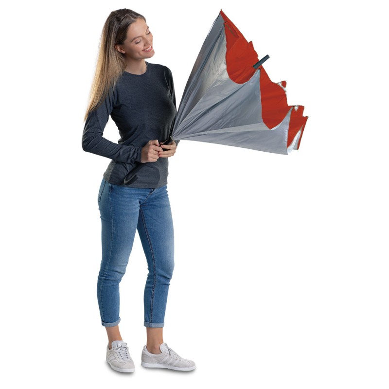 Ombrello reversibile grigio/rosso personalizzato K18277GR/R