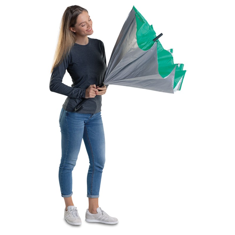 Ombrello reversibile grigio/verde personalizzato K18277GR/V