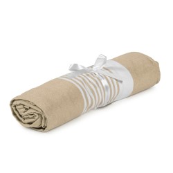 Telo copri lettino da mare in cotone e poliestere beige personalizzato K18303BE