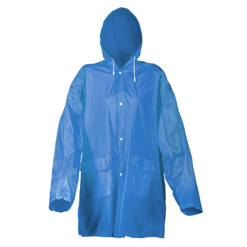 Giacca antipioggia in pvc blu royal personalizzata K18501BL