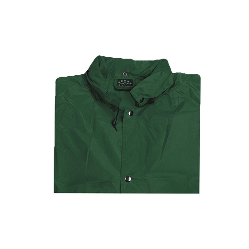 Giacca antipioggia in poliestere verde personalizzata K18518V