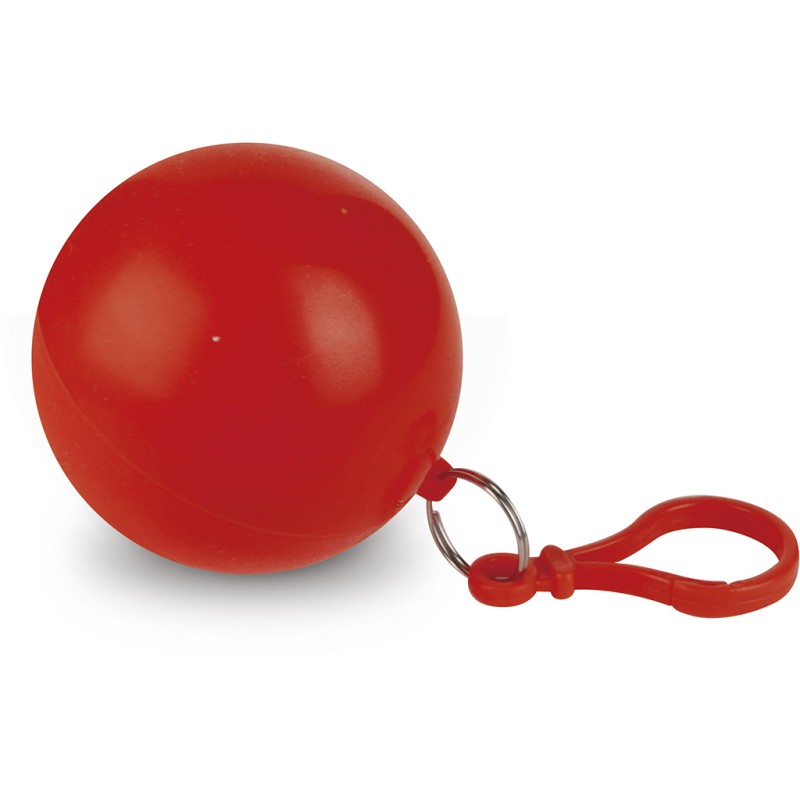 Poncho impermeabile in pe e pvc rosso personalizzato K18507R