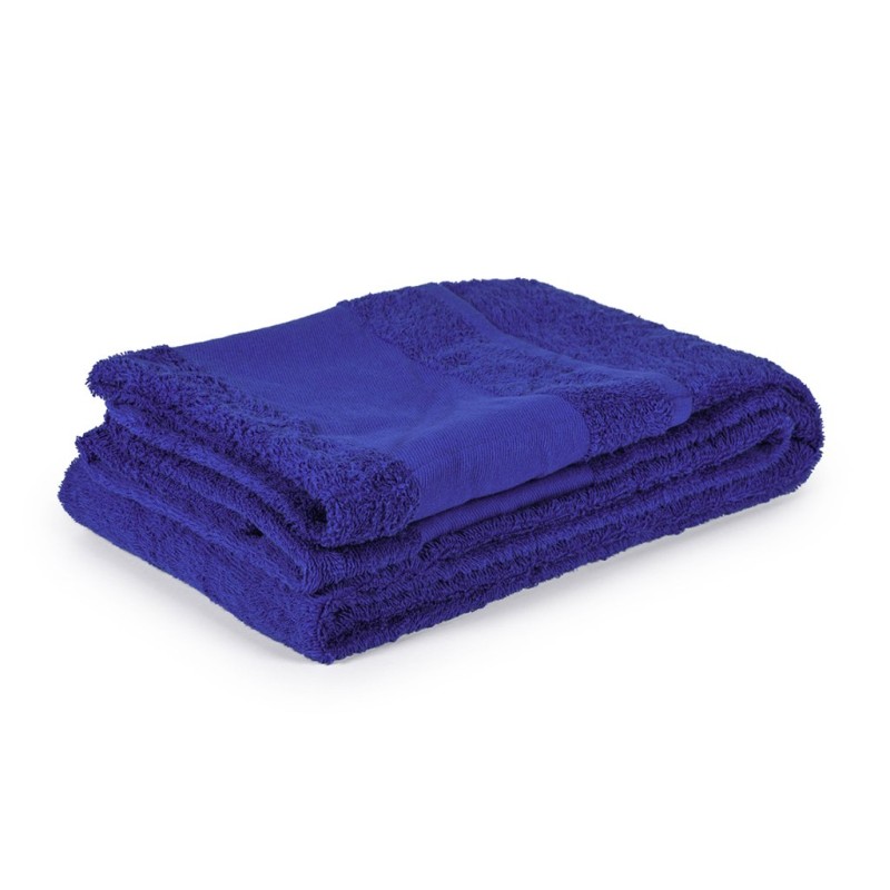Telo copri lettino da mare in cotone blu royal personalizzato K18304BL