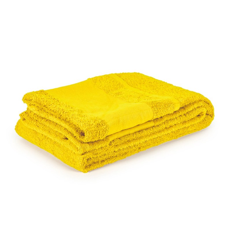 Telo copri lettino da mare in cotone giallo personalizzato K18304G
