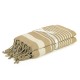 Telo da mare e pareo stile fouta in cotone riciclato beige personalizzato K18127BE