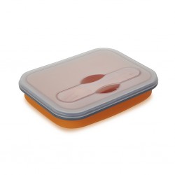 Vaschetta porta vivande in plastica e silicone arancione personalizzato L19003A Vaschetta porta vivande in plastica e silicone arancione personalizzato L19003A