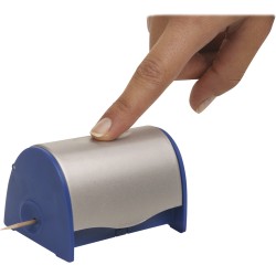 Dispenser per stuzzicadenti in plastica blu royal personalizzato L19017BL