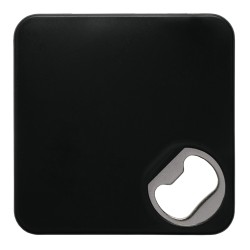 Sottobicchiere in plastica e metallo nero personalizzato L19027N
